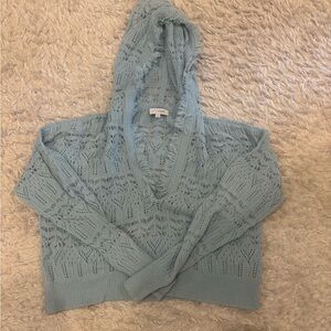 Intermix Cashmere Blue Knit Hoodie